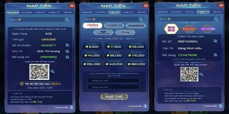 Nạp tiền vào tài khoản TA88 ngay lập tức để tham gia chơi game